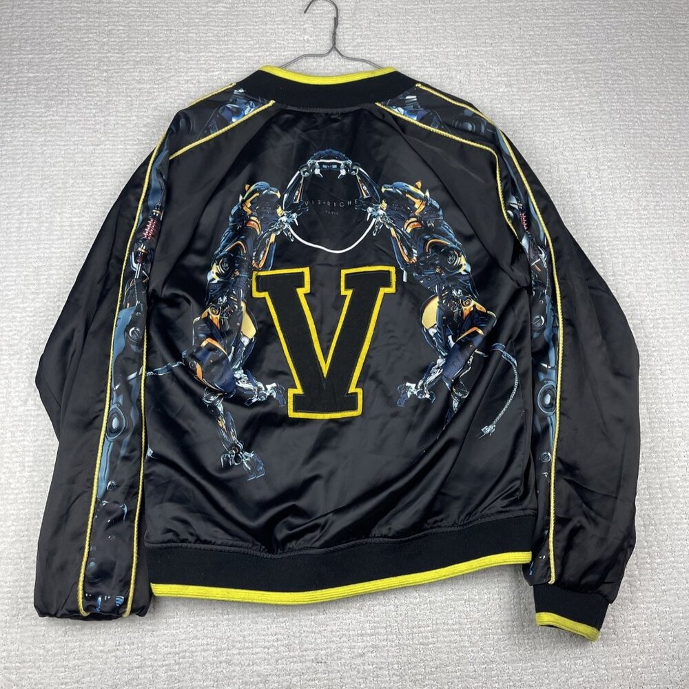 Vie + Riche PARIS Full Zip Pullover Jacket Black & Yellow Cyber Tiger Men Sz L